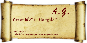 Arendás Gergő névjegykártya